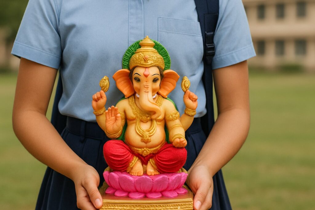 వినాయక చవితి సందర్భంగా ముత్యాలమ్మ పాలెం విలువలబడి విద్యార్థుల చేత పర్యావరణ హిత మట్టి గణపతి ప్రతిమల తయారీ